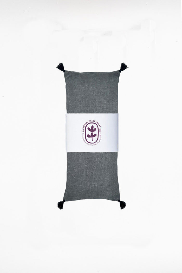 BANDEAU LIN ETIQUETTE-Anthracite Bandeau de relaxation - Lin anthracite – Image 2
