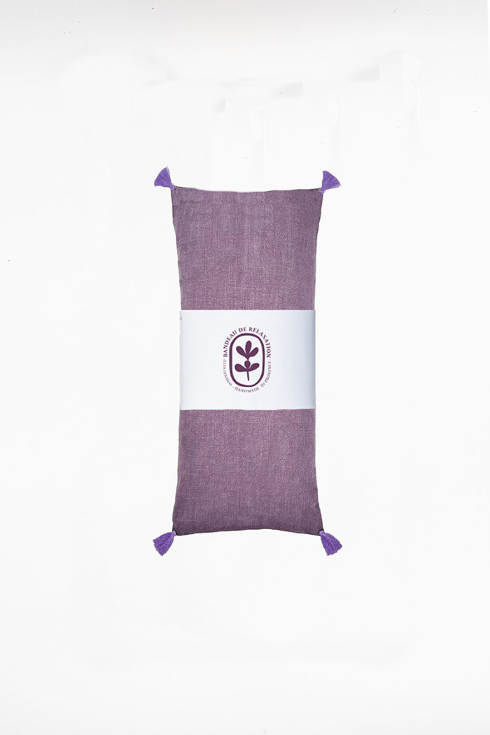 BANDEAUX LIN ETIQUETTES-Prune Bandeau de relaxation - Lin prune – Image 2